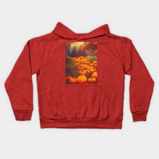 Shiny Pumpkin Spice in the Fall Pumpkin Patches in Mystical Forest Kids Hoodie